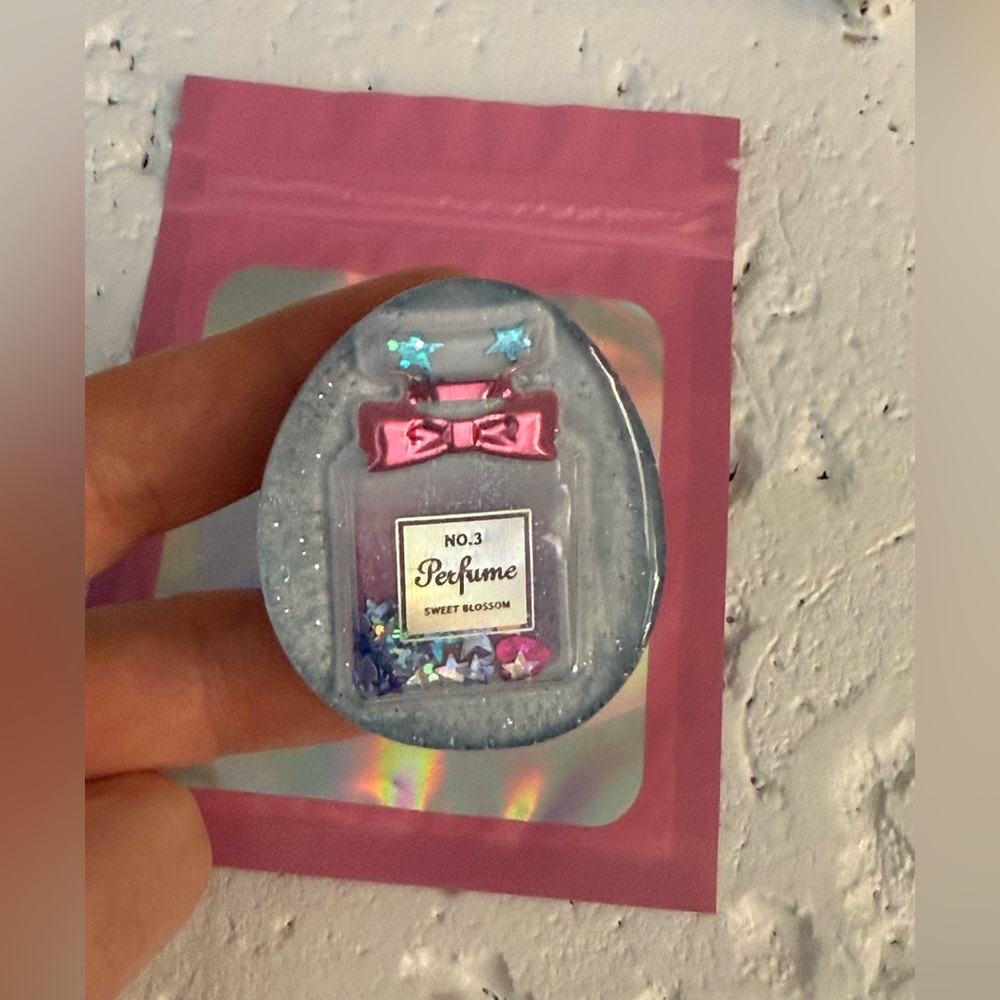Pink and Silver Perfume Bottle pop socket I made them with love so unique